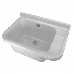 Izlietne no polipropilēna 50*34*21 pelēka,komplektā ar sifonu un stiprinājumiem