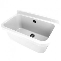 Izlietne no polipropilēna 55*34*21 balta,komplektā ar sifonu un stiprinājumiem